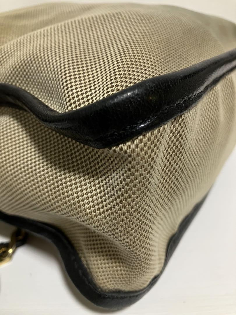 Chloe Hand Bag Tote Purse Canvas Leather Beige Authentic