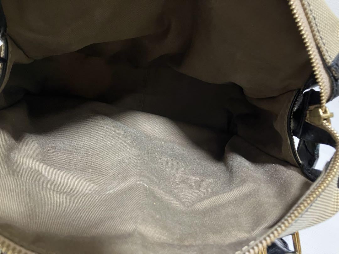 Chloe Hand Bag Tote Purse Canvas Leather Beige Authentic