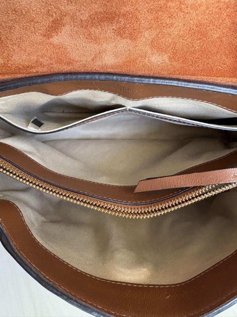 Chloe Hand Shoulder Bag Tote Purse 2way Brown Authentic