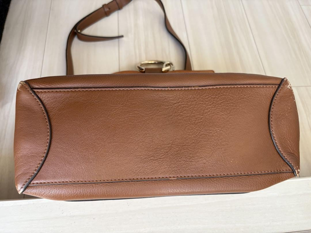 Chloe Hand Shoulder Bag Tote Purse 2way Brown Authentic
