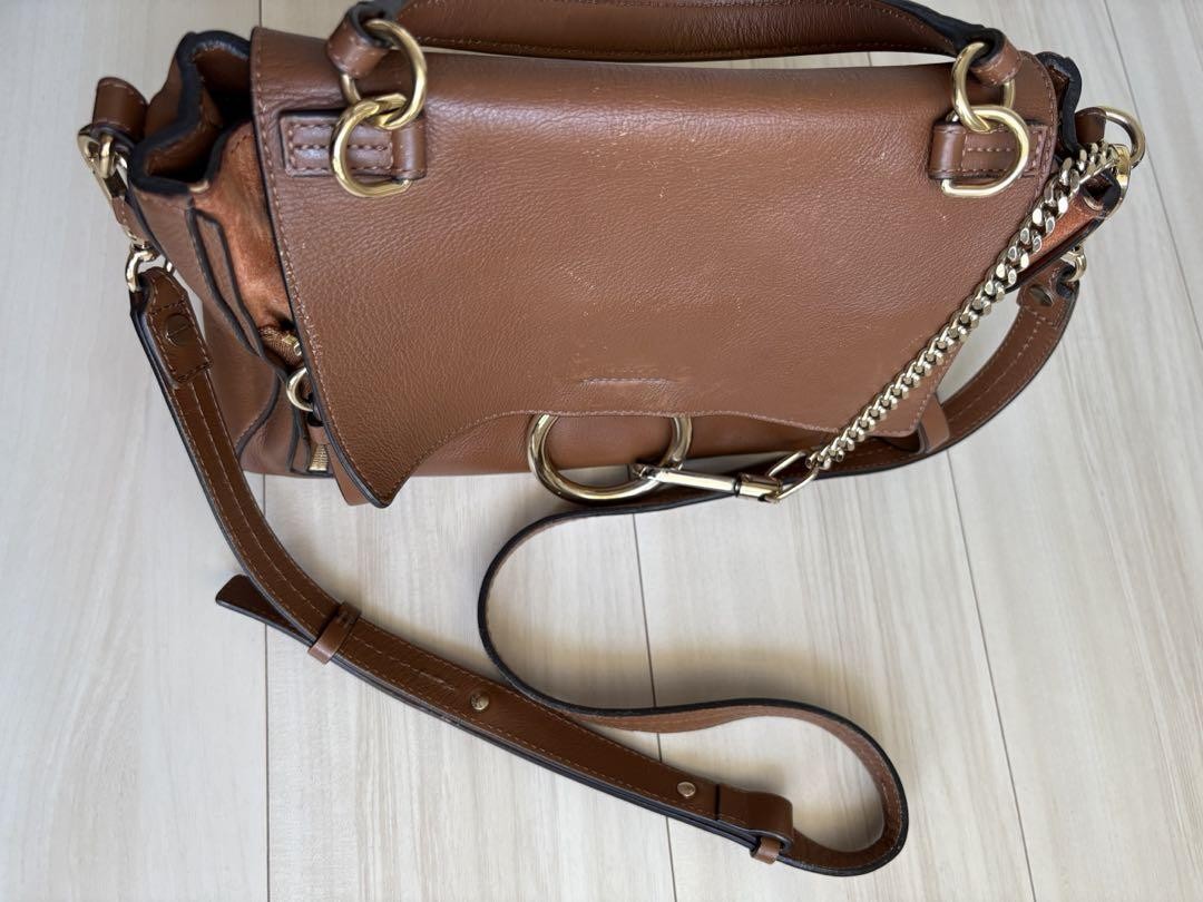 Chloe Hand Shoulder Bag Tote Purse 2way Brown Authentic