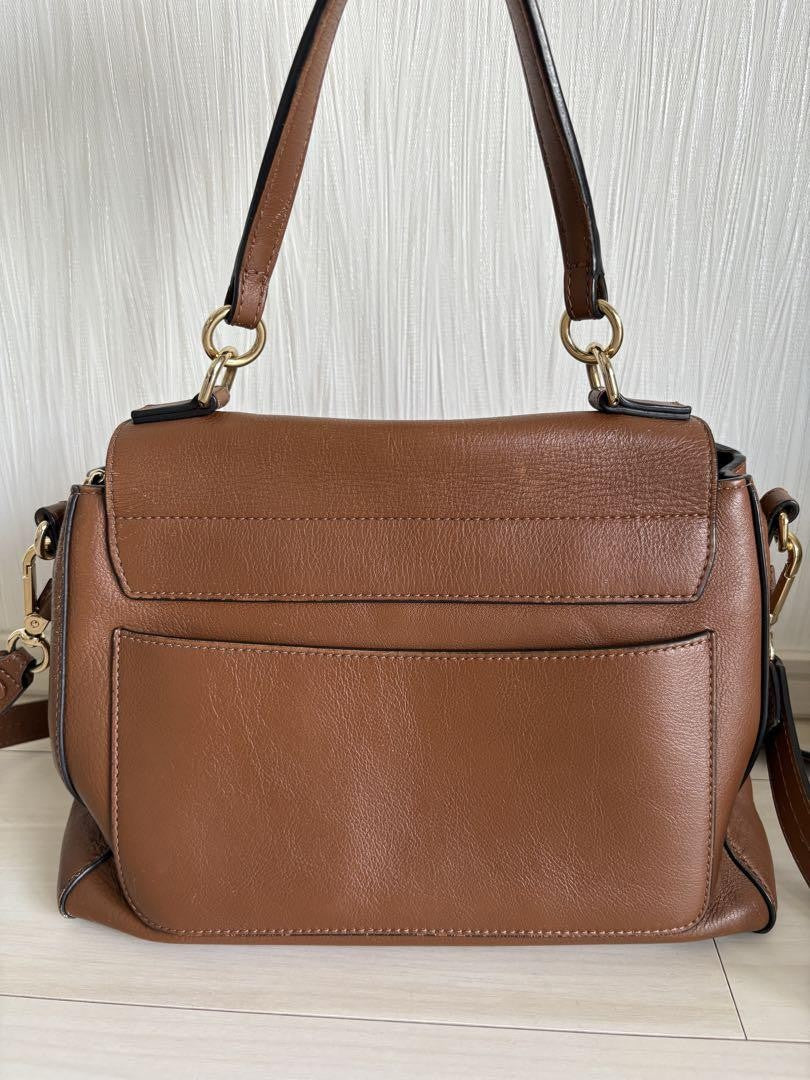 Chloe Hand Shoulder Bag Tote Purse 2way Brown Authentic