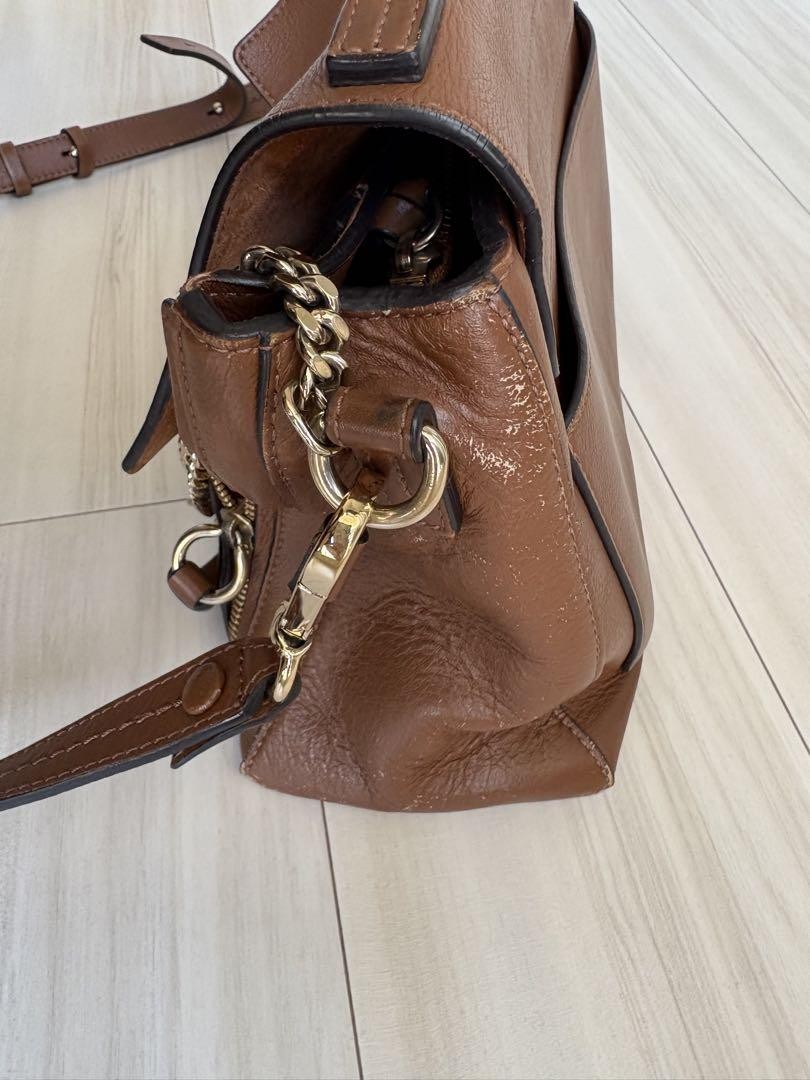 Chloe Hand Shoulder Bag Tote Purse 2way Brown Authentic
