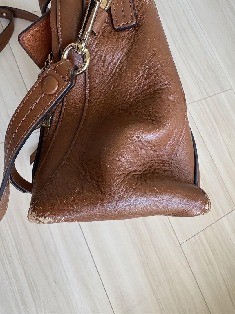 Chloe Hand Shoulder Bag Tote Purse 2way Brown Authentic