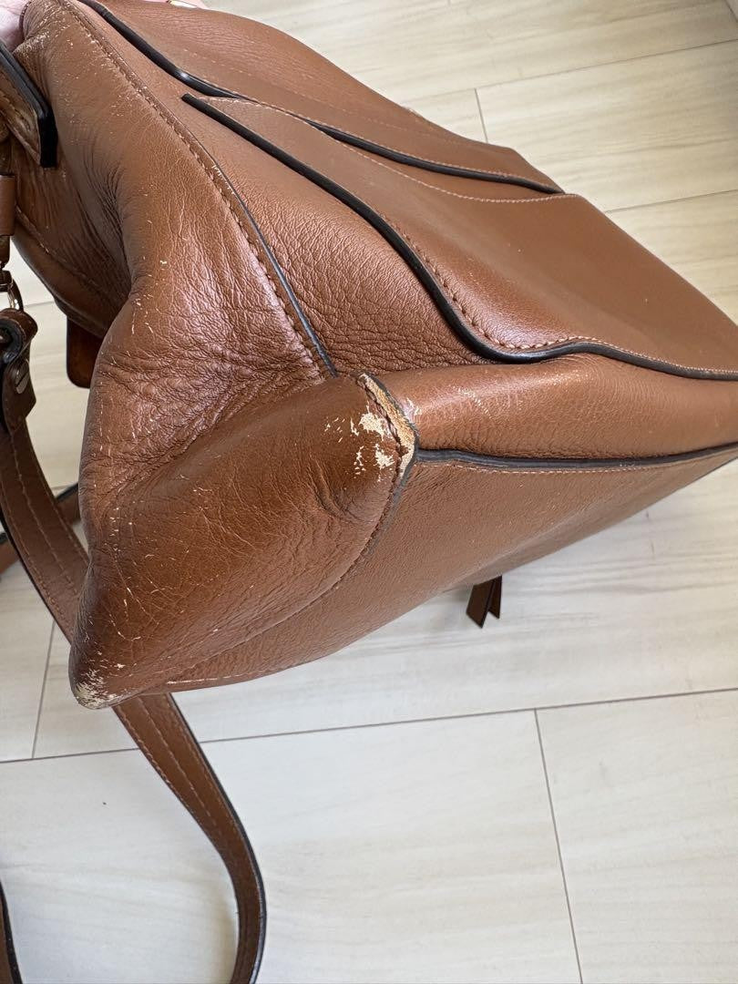 Chloe Hand Shoulder Bag Tote Purse 2way Brown Authentic