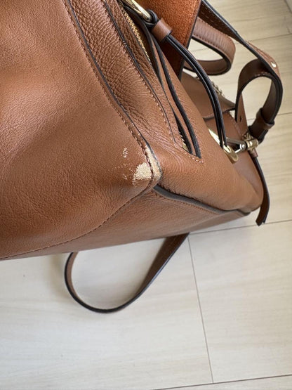 Chloe Hand Shoulder Bag Tote Purse 2way Brown Authentic