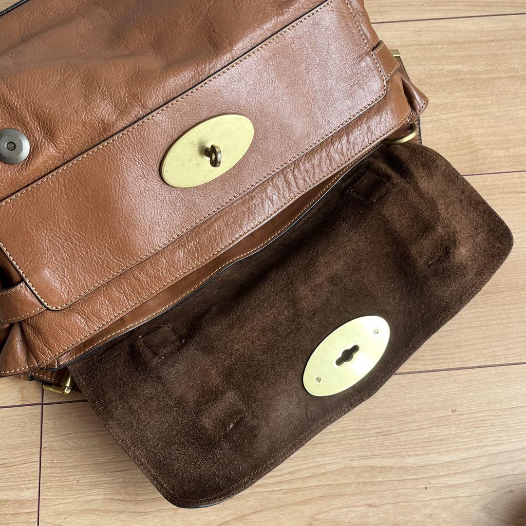 MULBERRY Hand Shoulder Bag Tote Purse 2way Alexa Leather Brown Authentic
