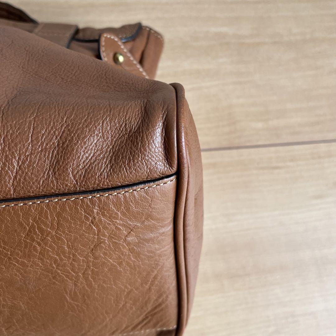 MULBERRY Hand Shoulder Bag Tote Purse 2way Alexa Leather Brown Authentic