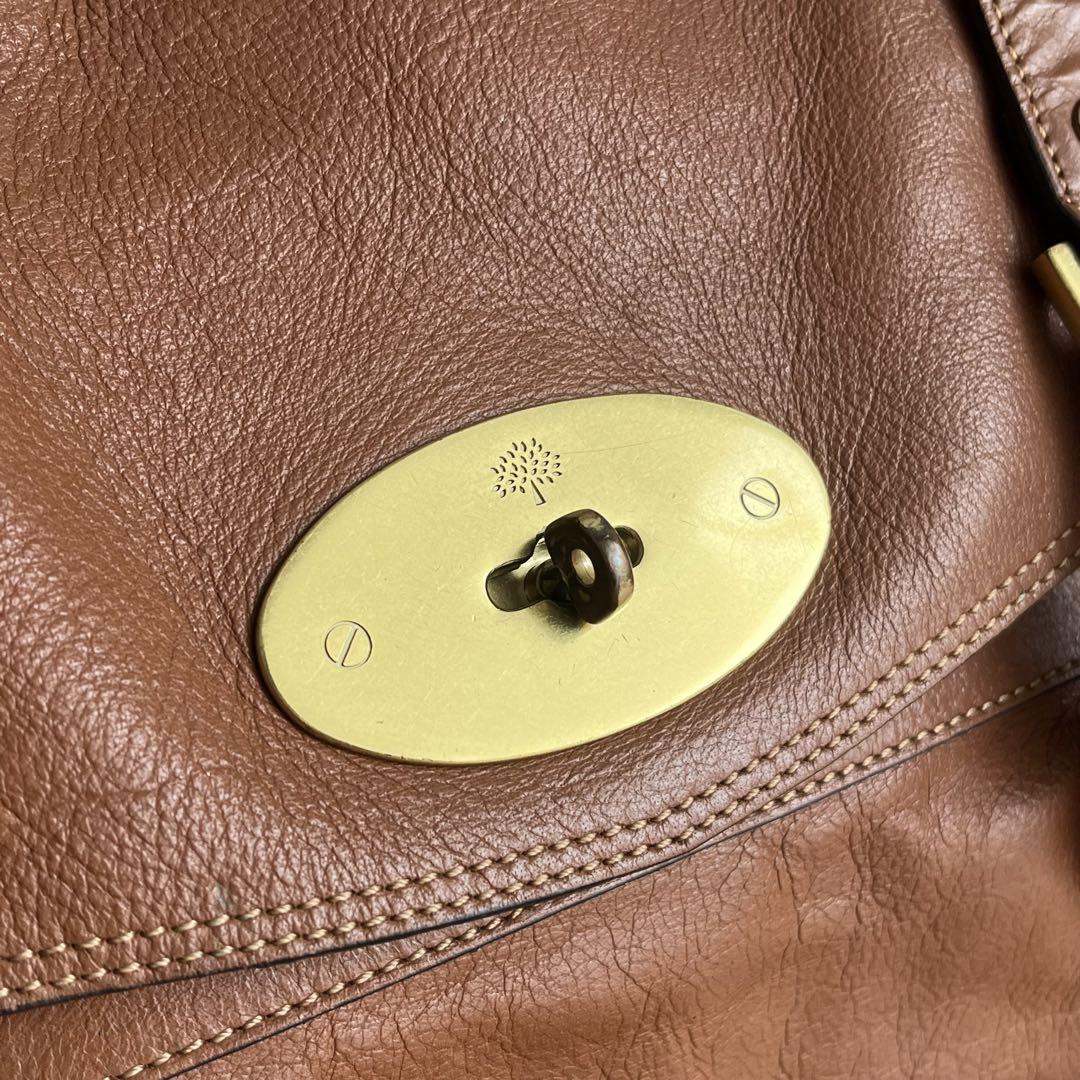 MULBERRY Hand Shoulder Bag Tote Purse 2way Alexa Leather Brown Authentic