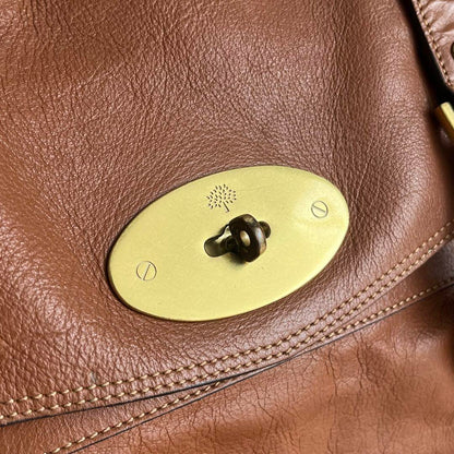 MULBERRY Hand Shoulder Bag Tote Purse 2way Alexa Leather Brown Authentic