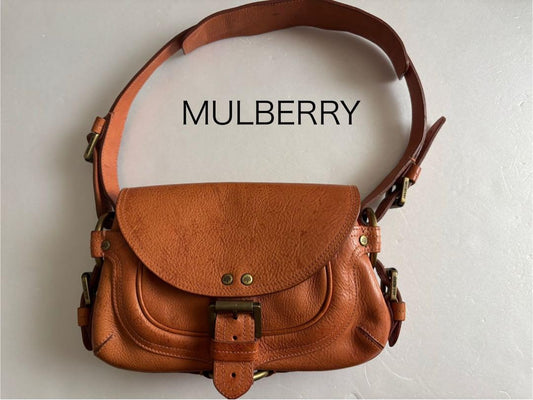 MULBERRY Shoulder Bag Purse Leather Light Brown Authentic