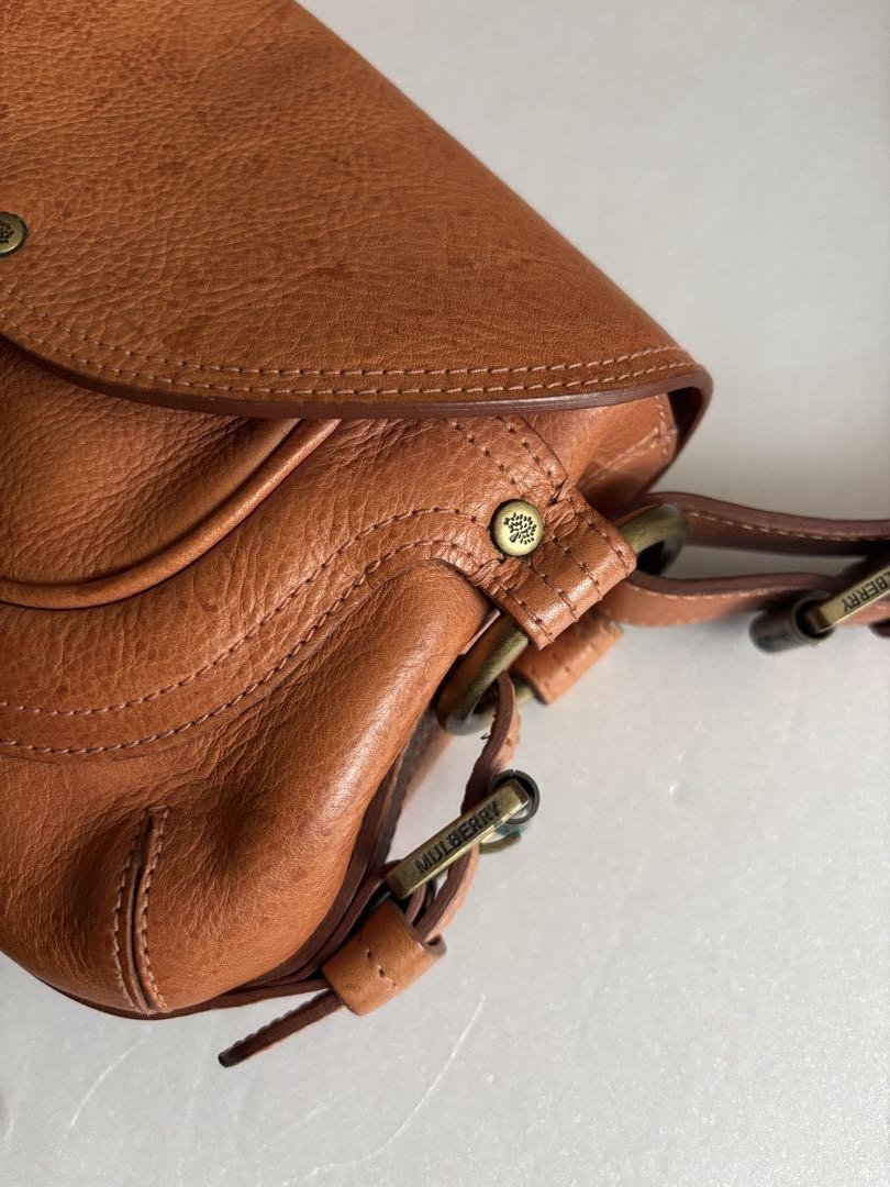 MULBERRY Shoulder Bag Purse Leather Light Brown Authentic