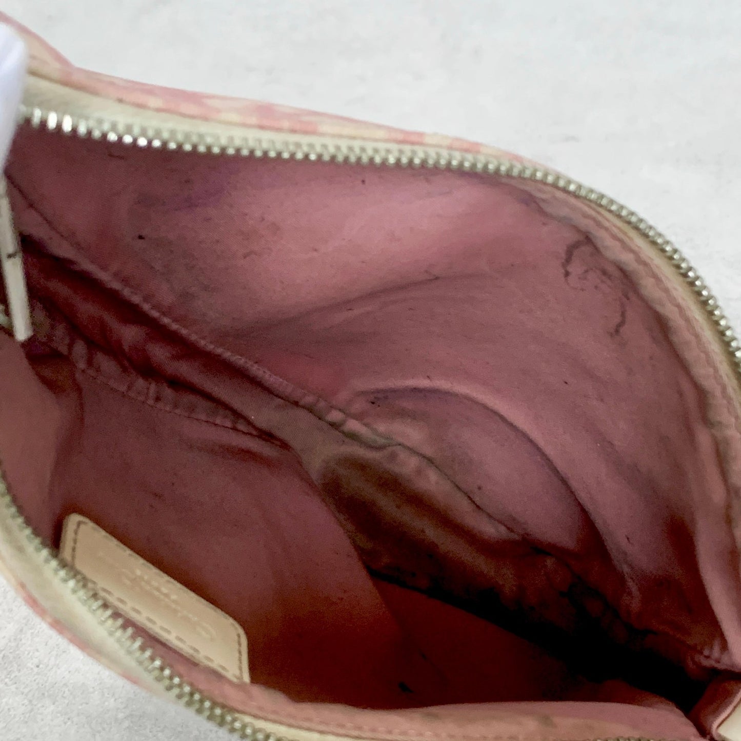 Christian Dior Saddle Bag Trotter Accessory Pouch Shoulder Purse PVC Pink Auth