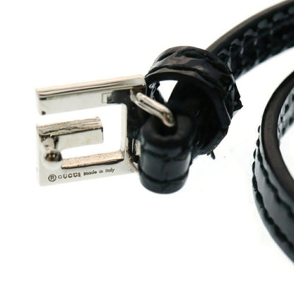 GUCCI Bracelet Bangle Rhinestone Square G Logo Black Women Accessory Authentic