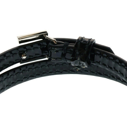 GUCCI Bracelet Bangle Rhinestone Square G Logo Black Women Accessory Authentic
