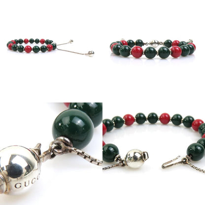 GUCCI Bracelet Bangle Metal Green Red Unisex Accessory Authentic