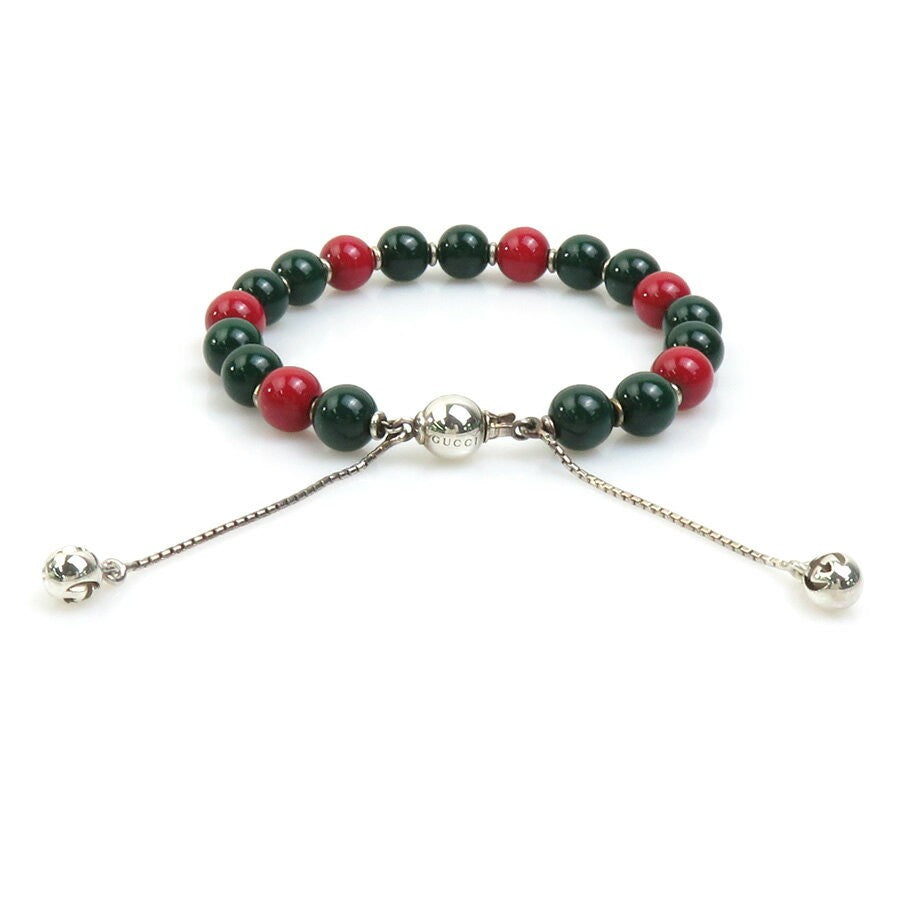GUCCI Bracelet Bangle Metal Green Red Unisex Accessory Authentic