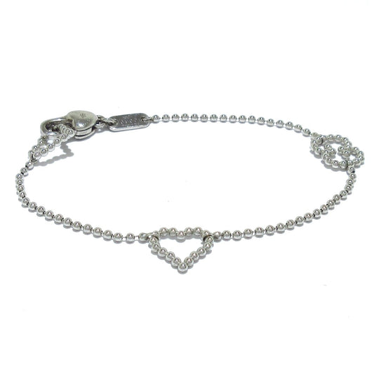 GUCCI Bracelet Bangle GG Heart Silver 925 Women Accessory Authentic