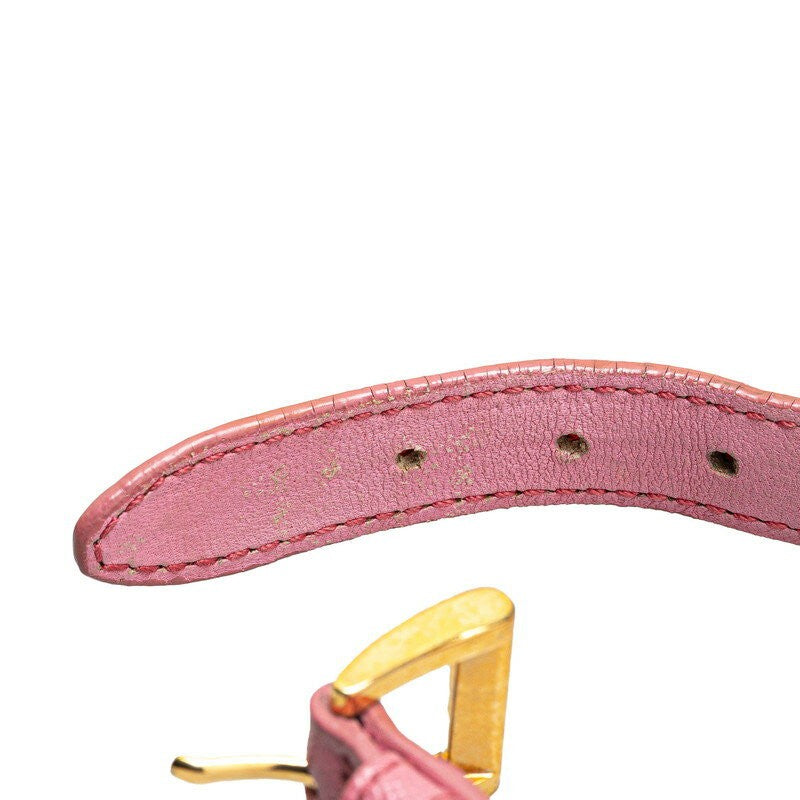 GUCCI Bracelet Bangle Heart Leather Pink Women Accessory Authentic