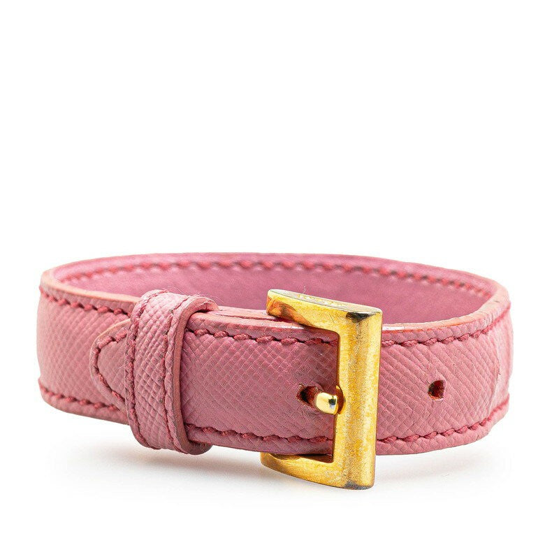 GUCCI Bracelet Bangle Heart Leather Pink Women Accessory Authentic