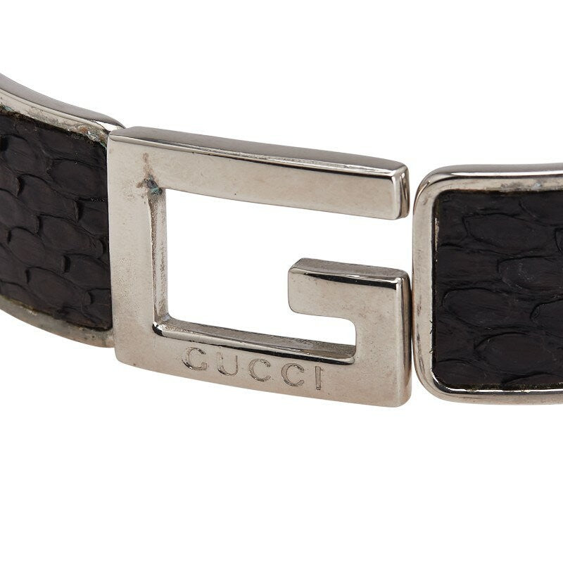 GUCCI Bracelet Bangle Silver Black Women Accessory Authentic