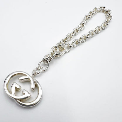 GUCCI Bracelet Bangle Interlocking Chain Silver 925 Women Accessory Authentic