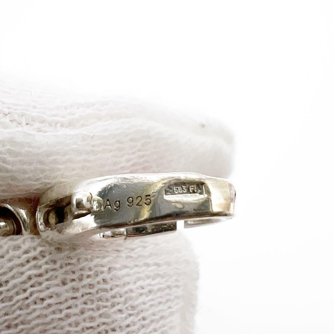 GUCCI Bracelet Bangle Interlocking Chain Silver 925 Women Accessory Authentic