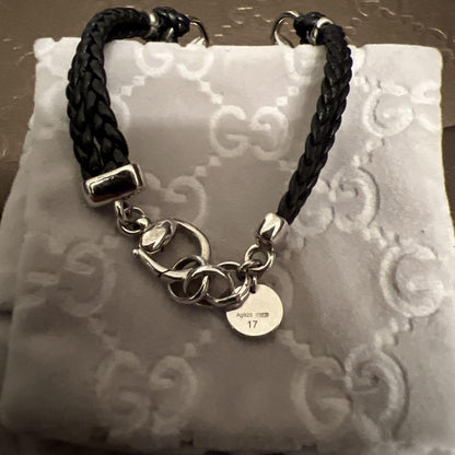 GUCCI Bracelet Bangle Horsebit Silver Unisex Accessory Authentic