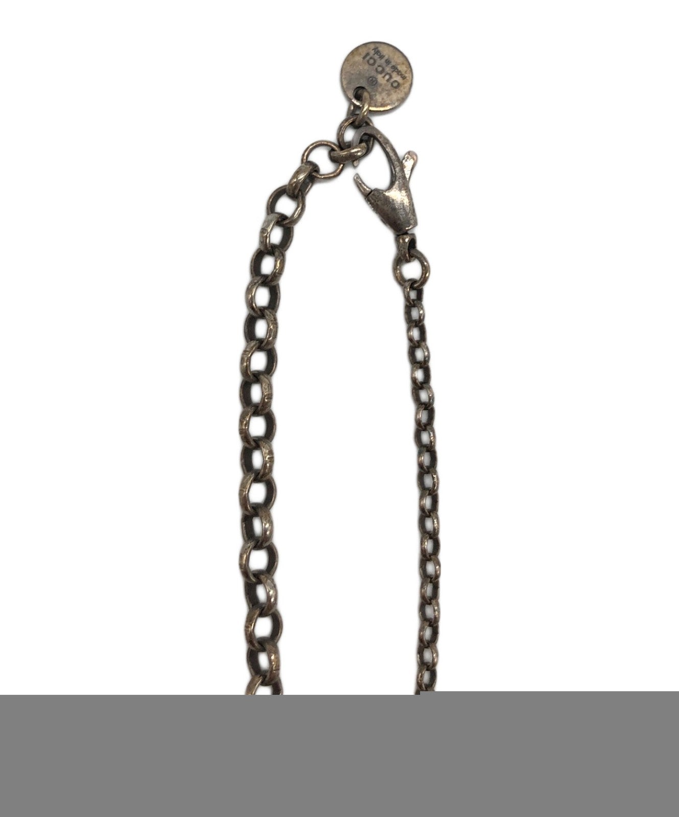 GUCCI Necklace Pendant Interlocking Silver Women Accessory Authentic