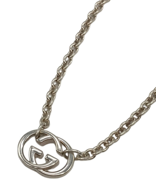 GUCCI Necklace Pendant Interlocking G Silver 925 Women Accessory Authentic
