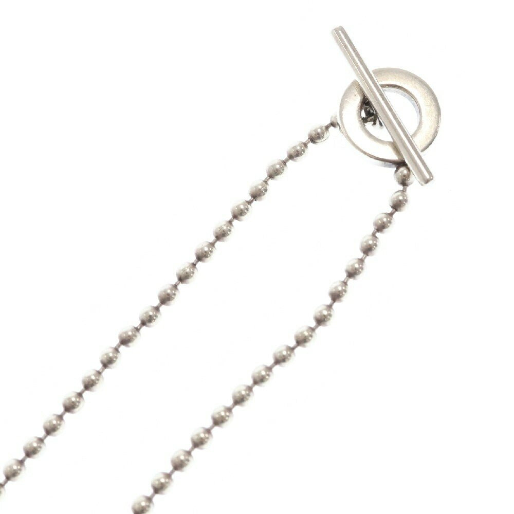 GUCCI Necklace Pendant Round G Ball Chain Silver 925 Unisex Accessory Authentic