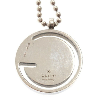 GUCCI Necklace Pendant Round G Ball Chain Silver 925 Unisex Accessory Authentic