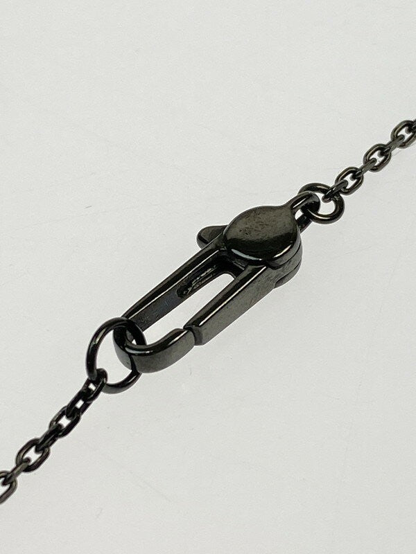GUCCI Necklace Pendant Cutout G Black Unisex Accessory Authentic