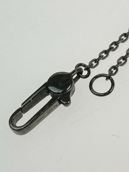 GUCCI Necklace Pendant Cutout G Black Unisex Accessory Authentic