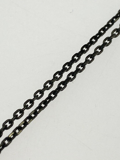 GUCCI Necklace Pendant Cutout G Black Unisex Accessory Authentic