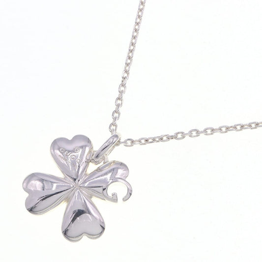 GUCCI Necklace Pendant Heart Clover Logo Silver 925 Women Accessory Authentic