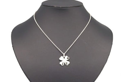 GUCCI Necklace Pendant Heart Clover Logo Silver 925 Women Accessory Authentic