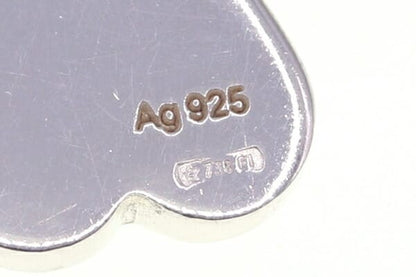 GUCCI Necklace Pendant Heart Clover Logo Silver 925 Women Accessory Authentic