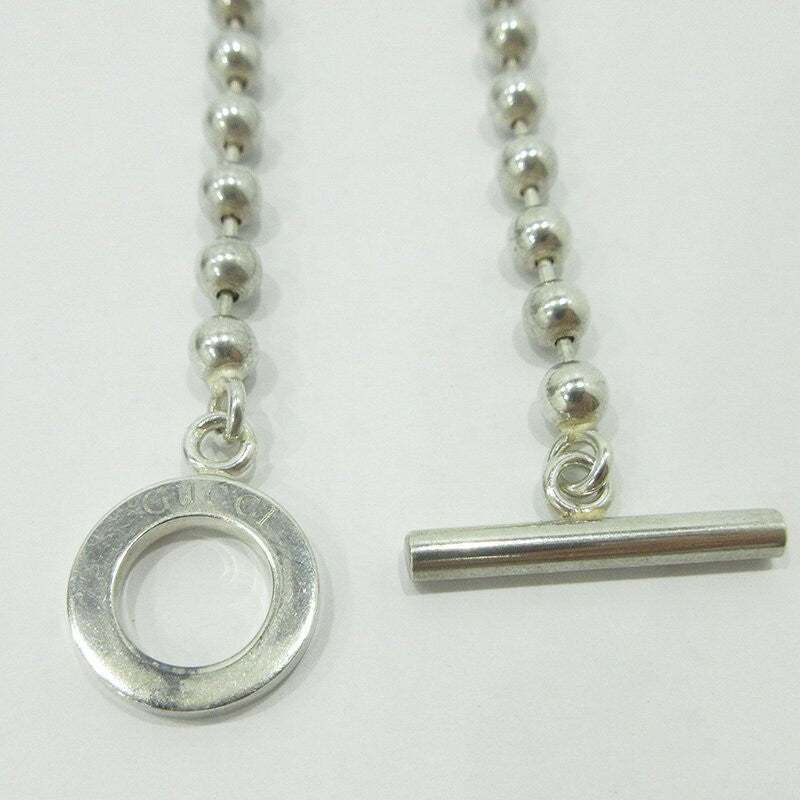 GUCCI Necklace Pendant Ball Chain Silver 925 Unisex Accessory Authentic