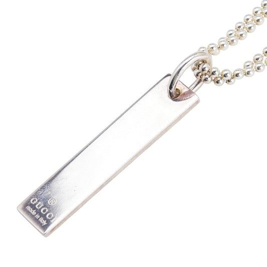 GUCCI Necklace Pendant Ball Double Chain Silver 925 Women Accessory Authentic