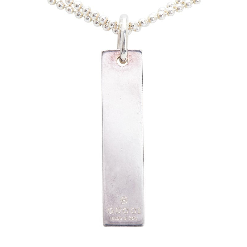GUCCI Necklace Pendant Ball Double Chain Silver 925 Women Accessory Authentic