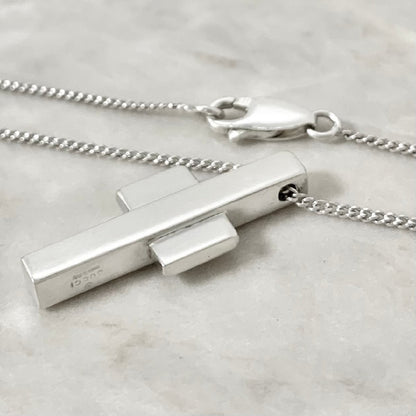 GUCCI Necklace Pendant Cross Silver 925 Accessory Authentic