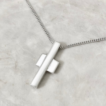 GUCCI Necklace Pendant Cross Silver 925 Accessory Authentic