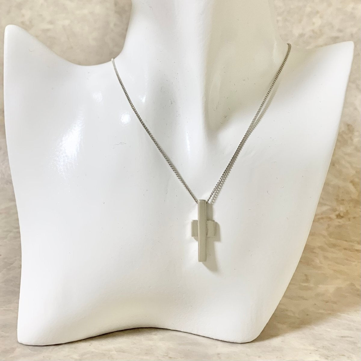 GUCCI Necklace Pendant Cross Silver 925 Accessory Authentic