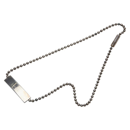 GUCCI Necklace Pendant Logo plate ball chain Silver 925 Women Accessory Auth
