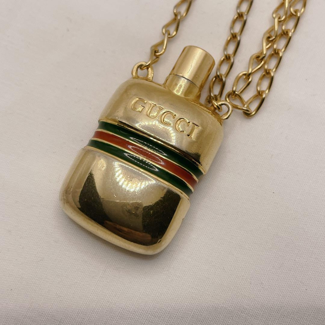 GUCCI Necklace Pendant Sherry Line Bottle Women Accessory Authentic