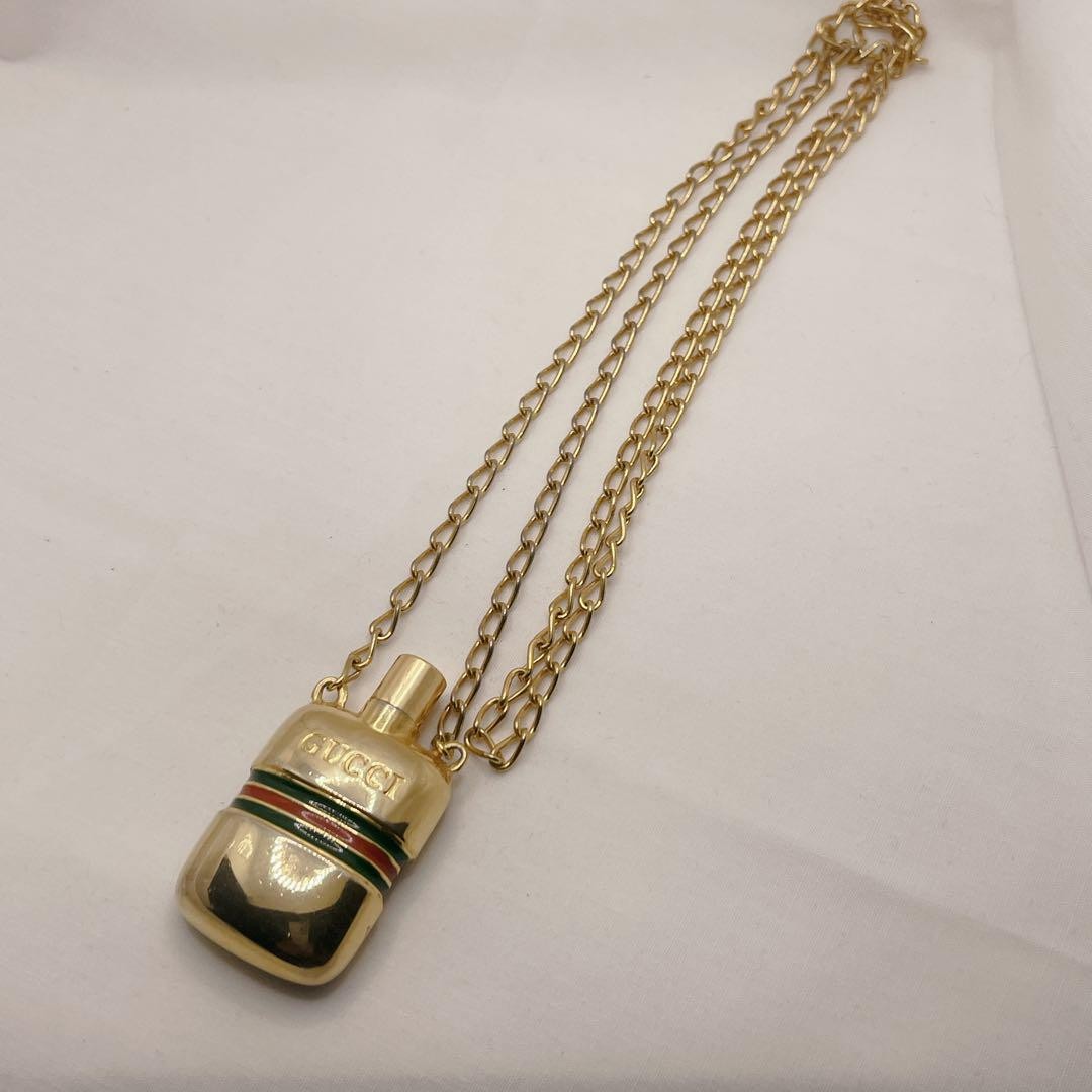 GUCCI Necklace Pendant Sherry Line Bottle Women Accessory Authentic