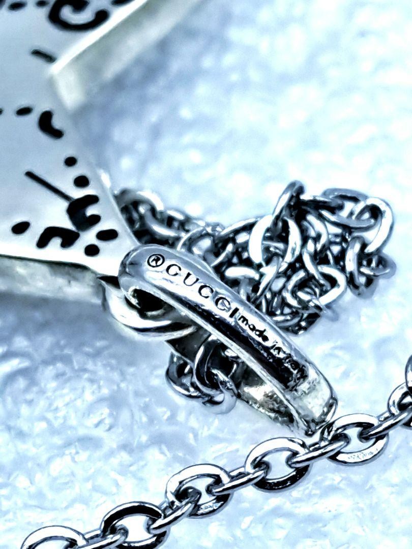 GUCCI Necklace Pendant GG Star Logo Ghost Reversible Silver 925 Unisex Accessory