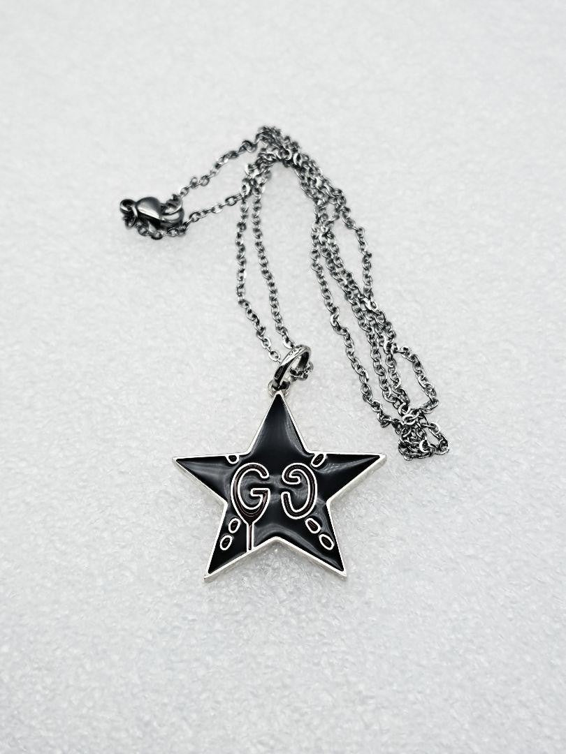 GUCCI Necklace Pendant GG Star Logo Ghost Reversible Silver 925 Unisex Accessory