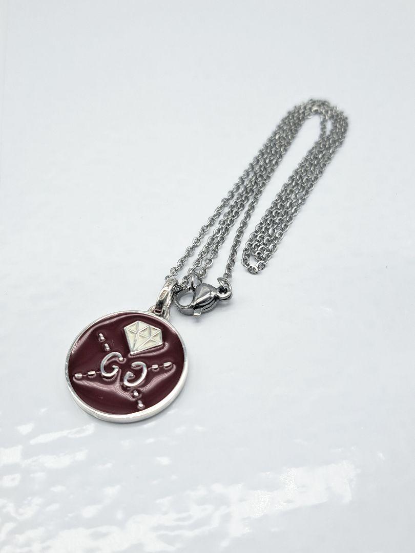 GUCCI Necklace Pendant GG Ghost Reversible Plate Silver 925 Unisex Accessory